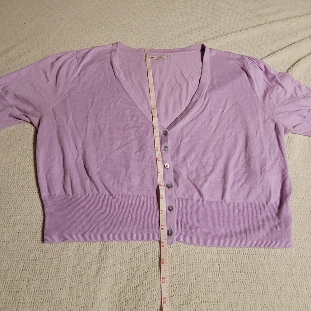 Old Navy Lilac Purple Short Sleeve Cropped Sweater - Size XL